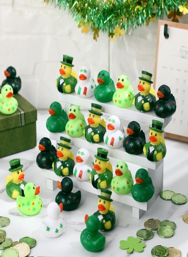 جيريفي مجموعة جيريفاي من 24 قطعة من البط المطاطي لعيد القديس باتريك، 6 أشكال مختلفة، بنمط البرسيم، مثالية للاستحمام، وحمام السباحة، وأعياد الميلاد، وهدايا عيد القديس باتريك الأيرلندي، وتوزيعات الحفلات، والإكسسوارات، والعطلات. - Image 5